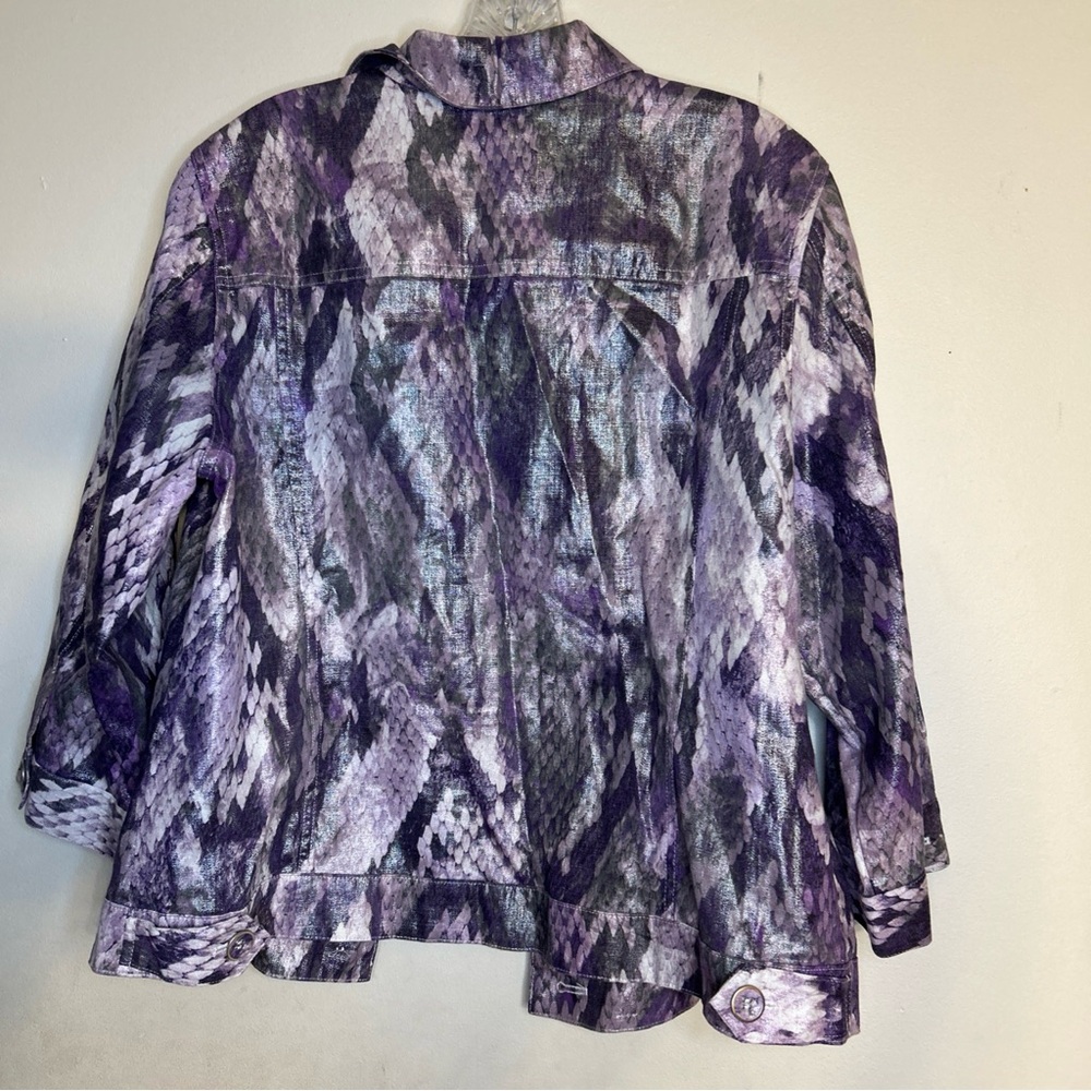 Chico's Purple And Silver Patterned Jacket - image 7